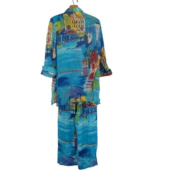 Vintage Sea Suns Outfit 2 Piece Set size medium crop pants semi sheer top tunic - Picture 4 of 9